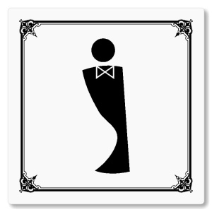 WC muži, 118x118mm, bílá, Nebraska